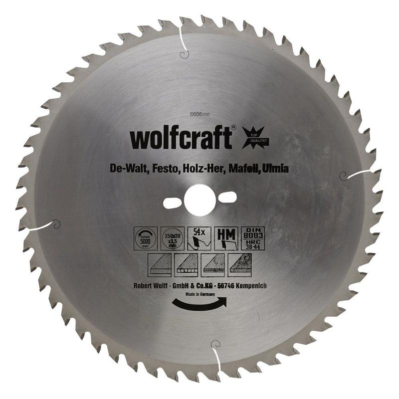 wolfcraft 1 Tisch-Kreissägebl. HM, 54 Zähne ø350mm von wolfcraft