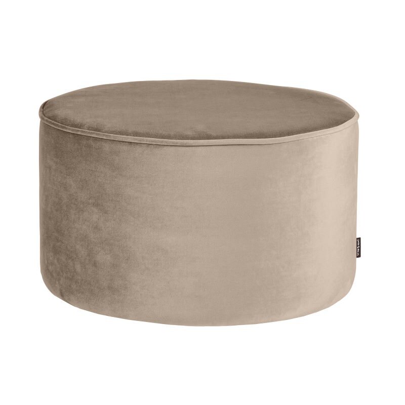woood - Sara - Runder Hocker Niedrig - Samt - Khaki