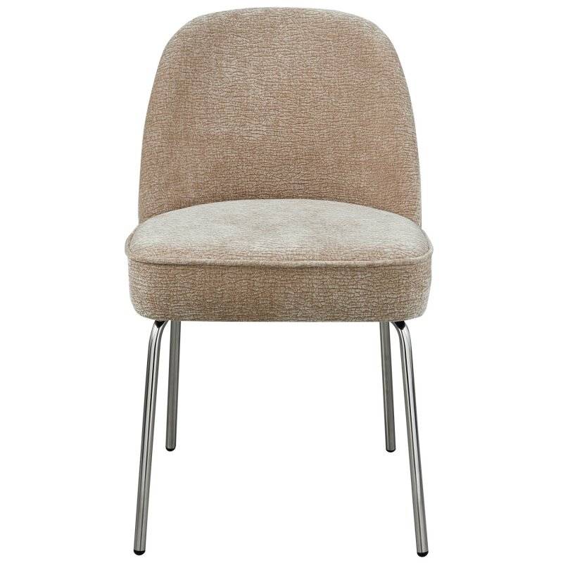woood - Vogue - 2er Set Esszimmerstuhl - 3D Chennile - Sand - Chrombeine