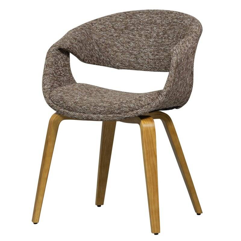 woood - Yossi - 2er Set Esszimmerstuhl mit Holzbein natur - Braun