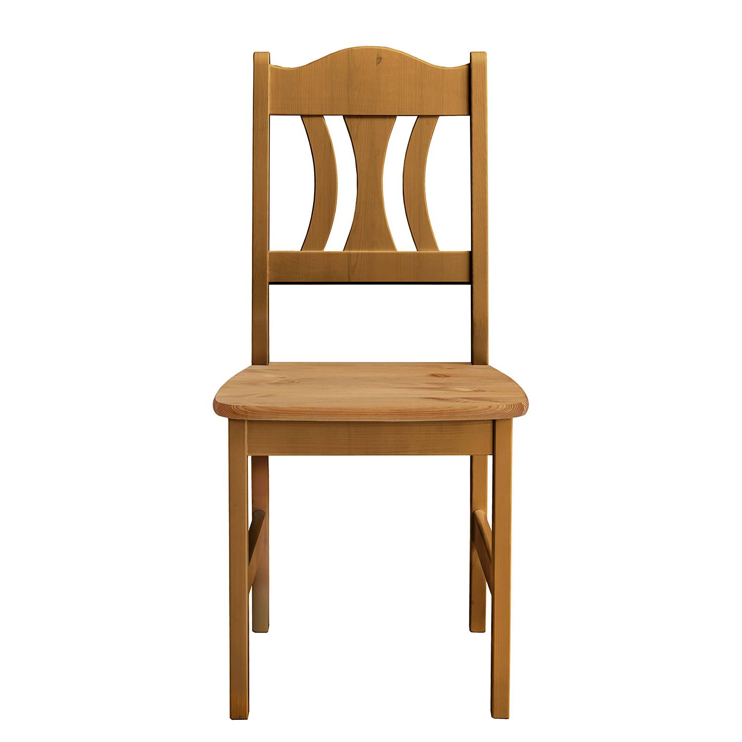 home24 Esszimmerstuhl Bastide 2er-Set 44 x 92 x 45cm Braun/Kiefer Laugenfarbig von home24