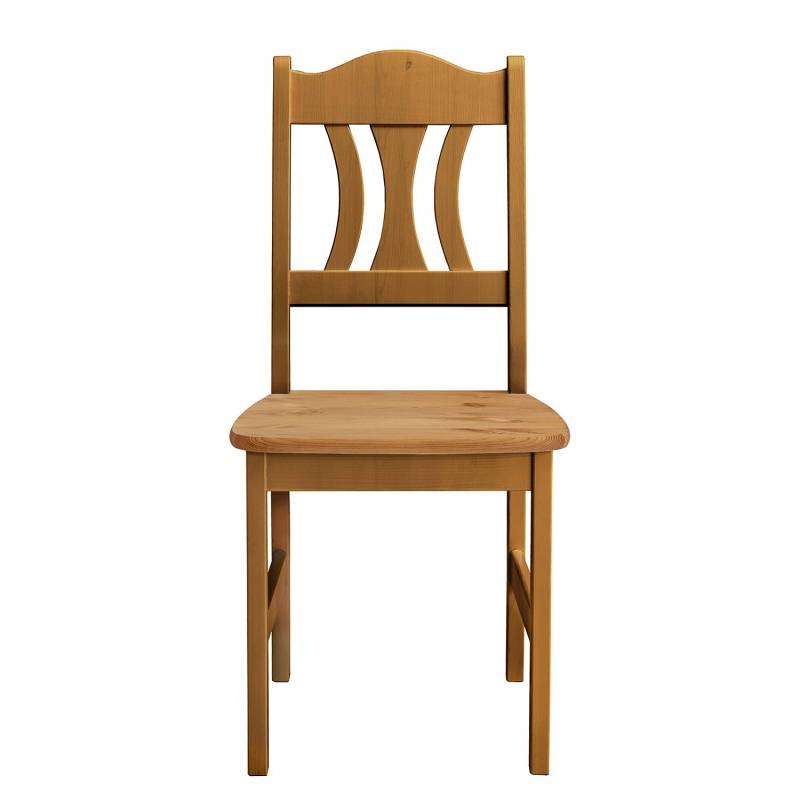 home24 Esszimmerstuhl Bastide 2er-Set 44 x 92 x 45cm Braun/Kiefer Laugenfarbig von home24