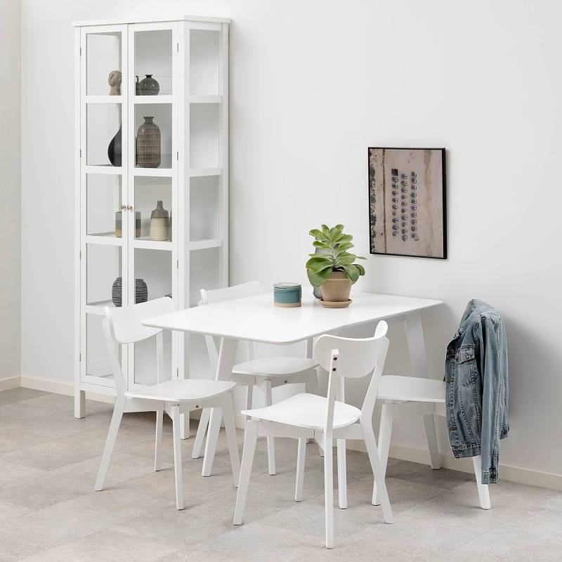 home24 Esszimmerstuhl 2er-Set 45 x 80 x 55cm Weiß/Weiß von home24