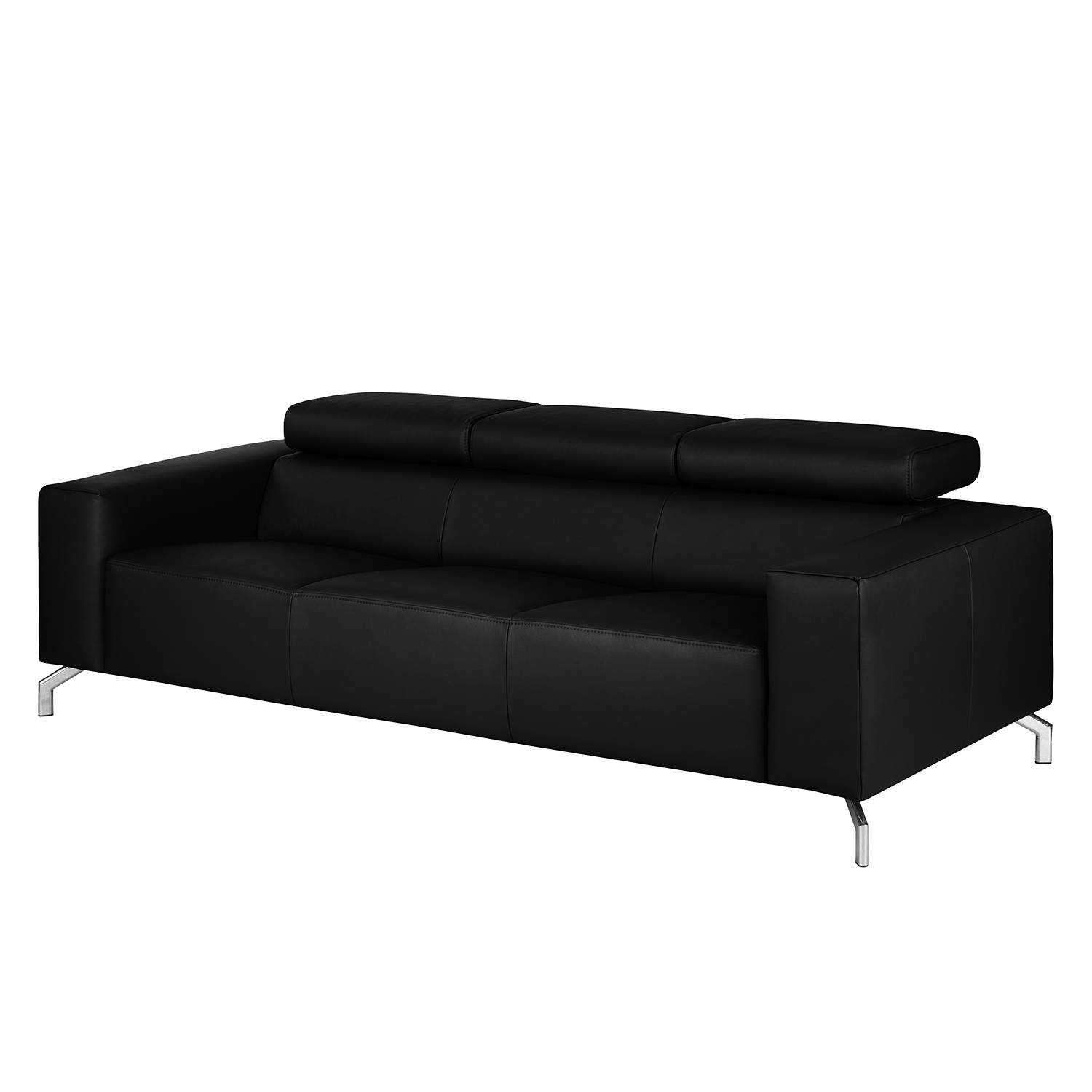 Fredriks Sofa Varberg 3-Sitzer Schwarz Kunstleder 226x75x106 cm von home24