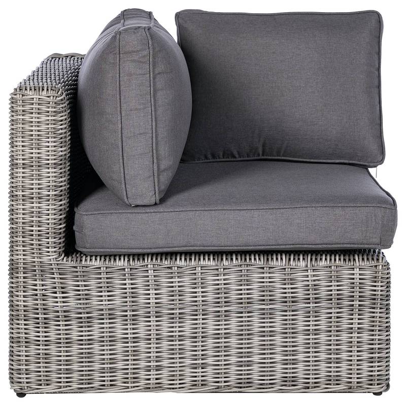 home24 Loungeset Voia aus Polyrattan 3-teilig A Grau von home24