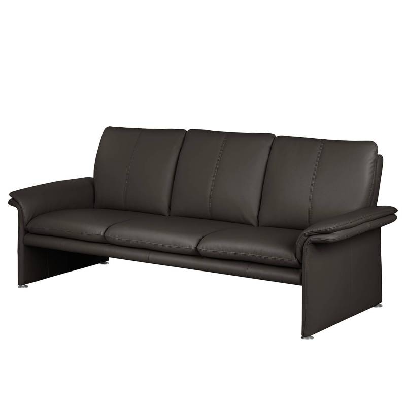 Modoform Sofa Capri 3-Sitzer Dunkelbraun Echtleder 214x90x88 cm (BxHxT) Modern von home24