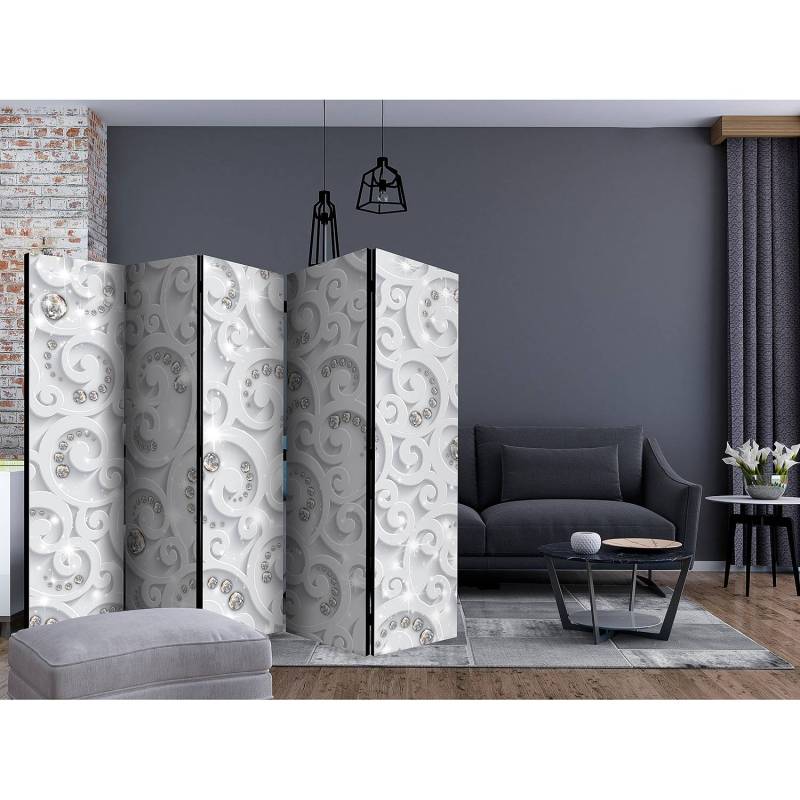 home24 Paravent Abstract Glamor Vlies / Buche Weiß 225 x 172cm von home24