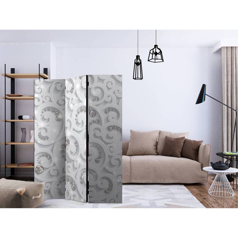 home24 Paravent Abstract Glamor Vlies / Buche Weiß 135 x 172cm von home24
