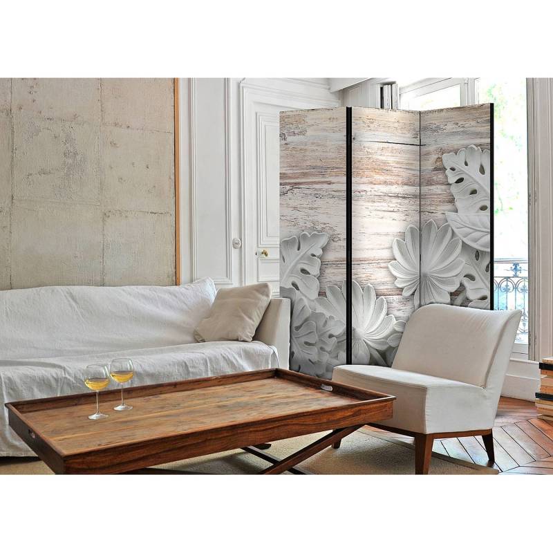 home24 Paravent Alabastrine Grove Vlies / Buche Weiß 135 x 172cm von home24