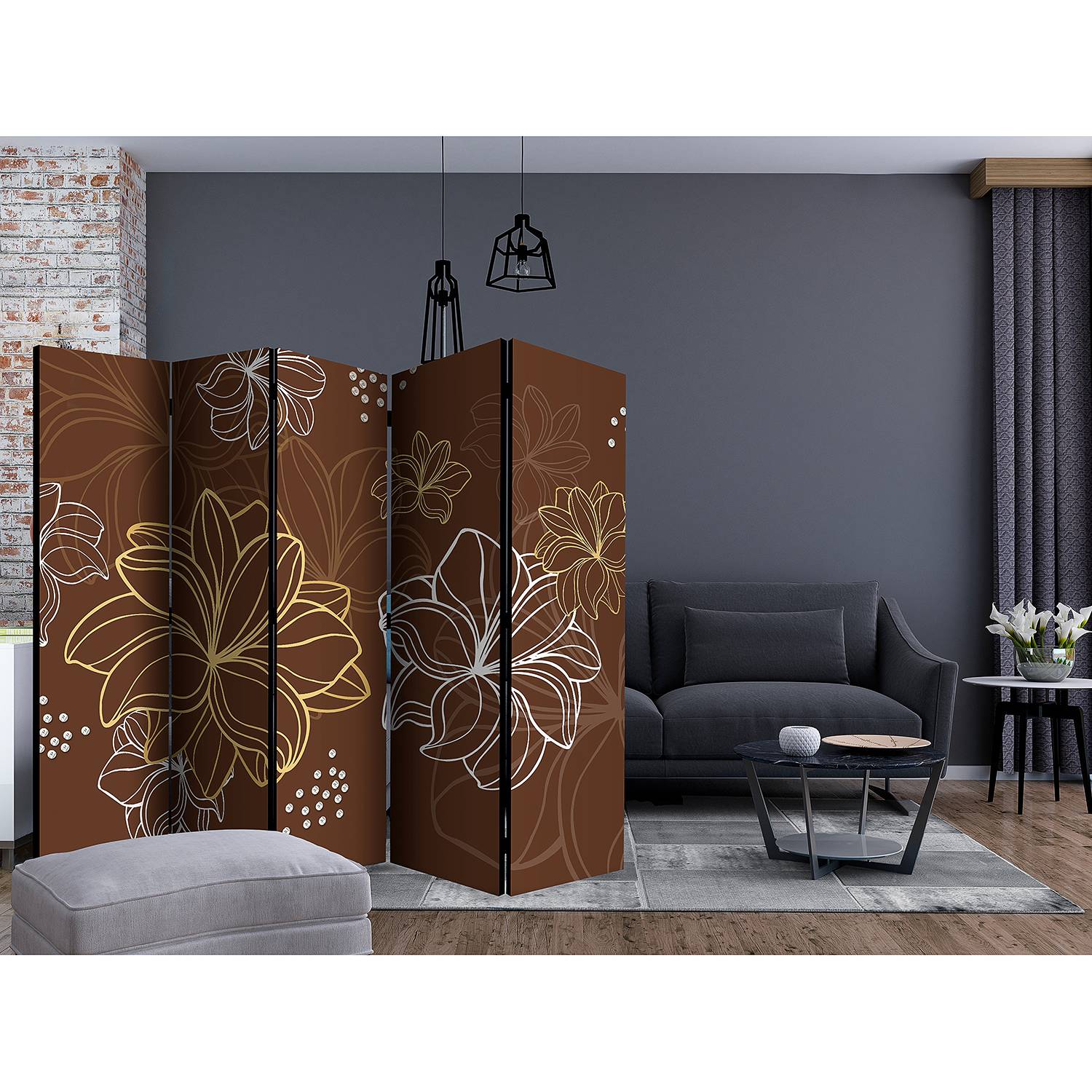 home24 Paravent Autumnal Flora Vlies / Buche Braun 225 x 172cm home24 Paravent Autumnal Flora Vlies / Buche Braun 225 x 172cm von home24