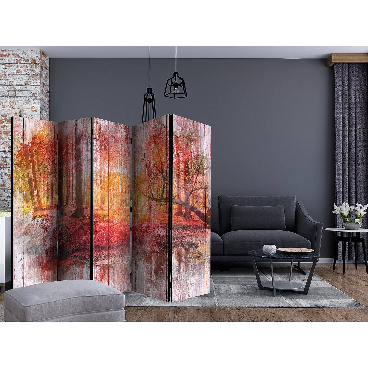 home24 Paravent Autumnal Forest Vlies / Buche Rot 225 x 172cm home24 Paravent Autumnal Forest Vlies / Buche Rot 225 x 172cm von home24