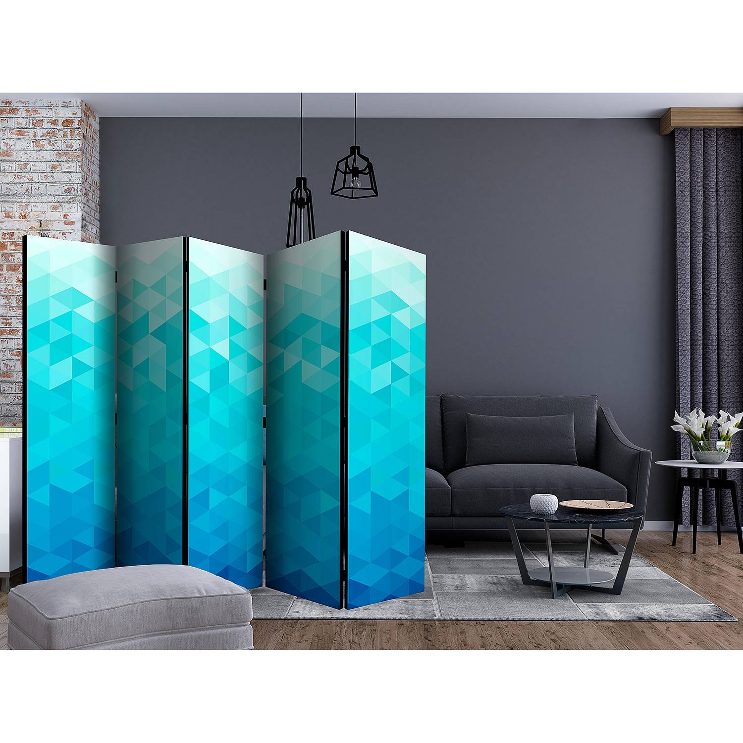 home24 Paravent Azure Pixel Vlies / Buche Türkis 225 x 172cm home24 Paravent Azure Pixel Vlies / Buche Türkis 225 x 172cm von home24