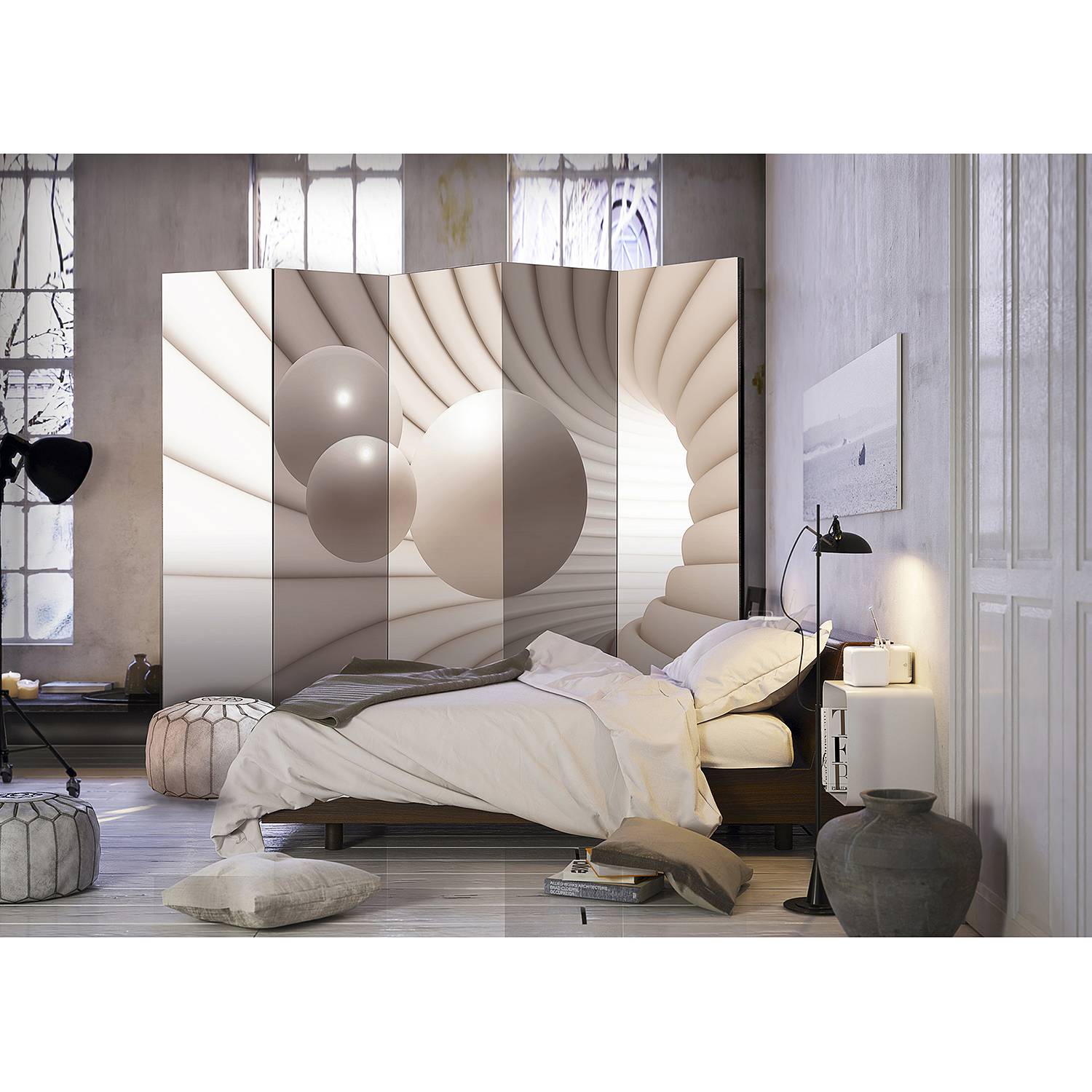 home24 Paravent Balls in Tunnel Vlies / Buche Beige 225 x 172cm home24 Paravent Balls in Tunnel Vlies / Buche Beige 225 x 172cm von home24
