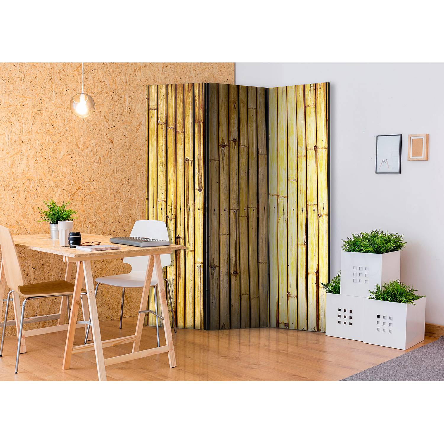 home24 Paravent Bamboo Garden Vlies / Buche Braun 135 x 172cm von home24