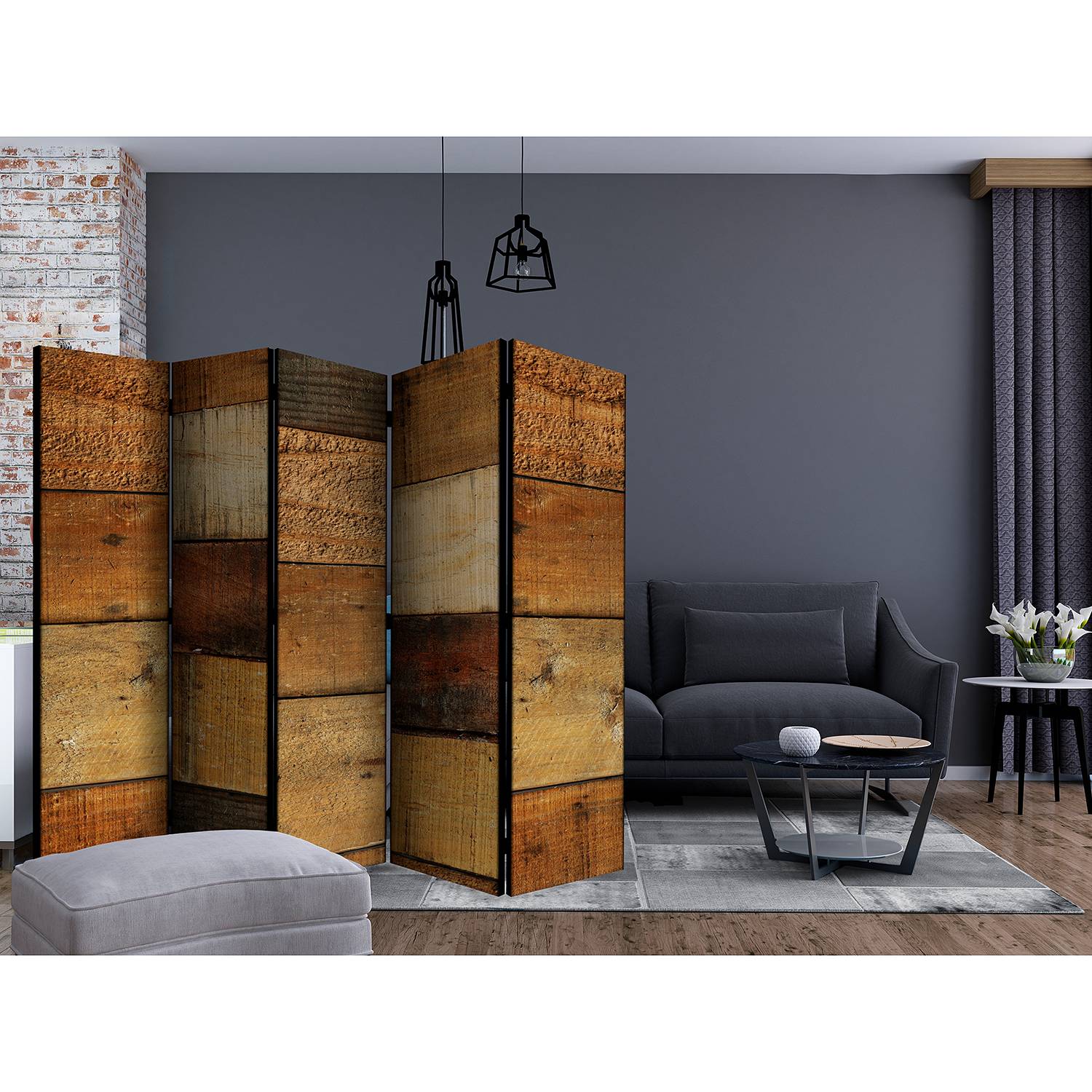 home24 Paravent Wooden Textures II Vlies auf Massivholz Braun 225 x 172cm home24 Paravent Wooden Textures II Vlies auf Massivholz Braun 225 x 172cm von home24