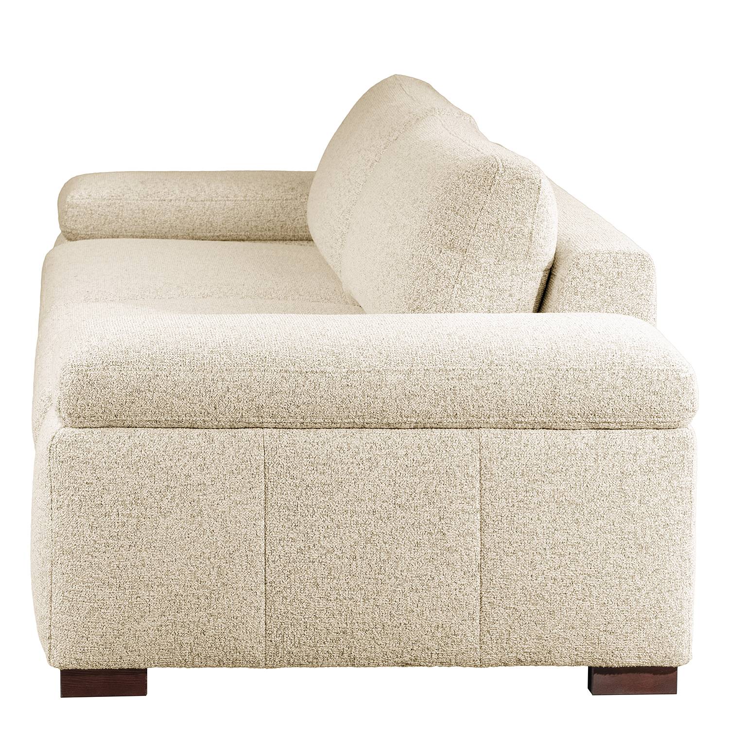 home24 2-Sitzer Sofa Beige Strukturstoff Purna 216 x 80 x 99cm Natur von home24