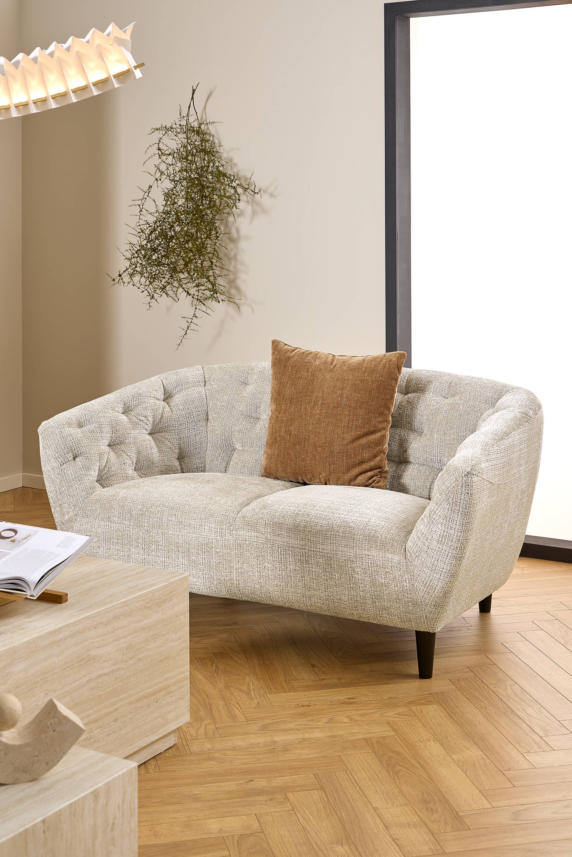 home24 2-Sitzer Sofa Rinner Beige Strukturstoff Jula 150 x 78 x 84cm Modern von home24