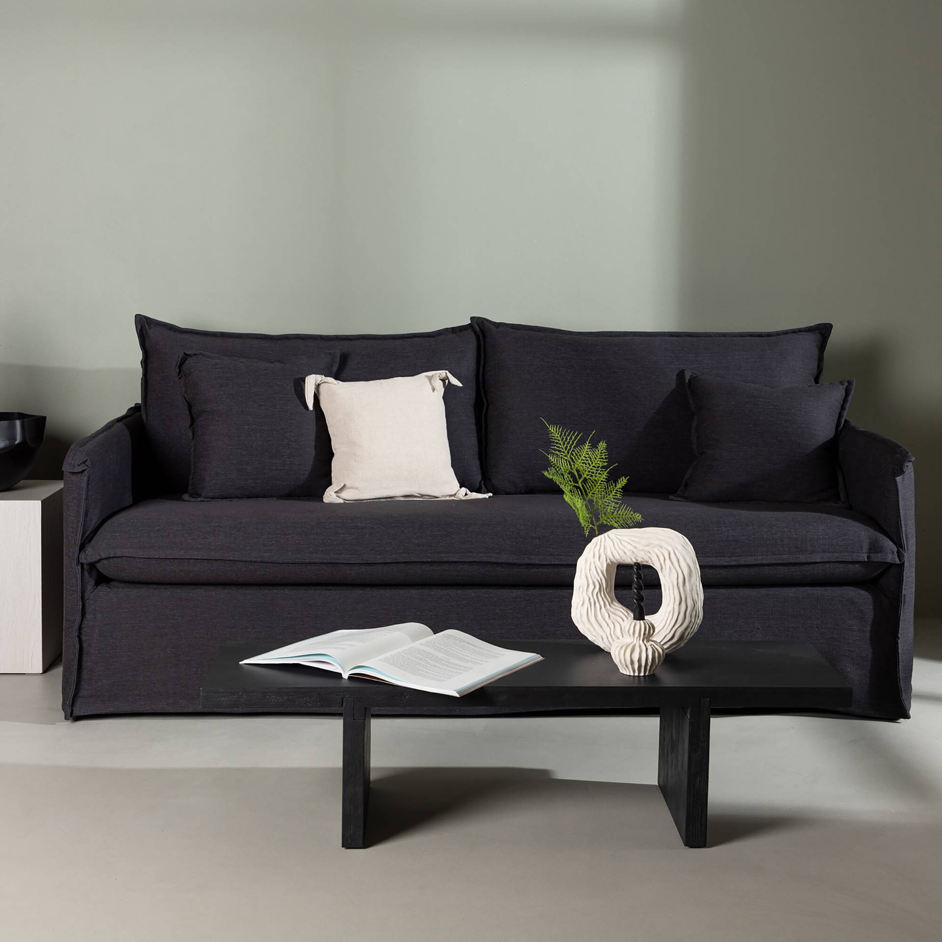 home24 3-Sitzer Sofa Nova Schwarz/Schwarz Webstoff 200 x 90 x 94cm Modern home24 3-Sitzer Sofa Nova Schwarz/Schwarz Webstoff 200 x 90 x 94cm Modern von home24