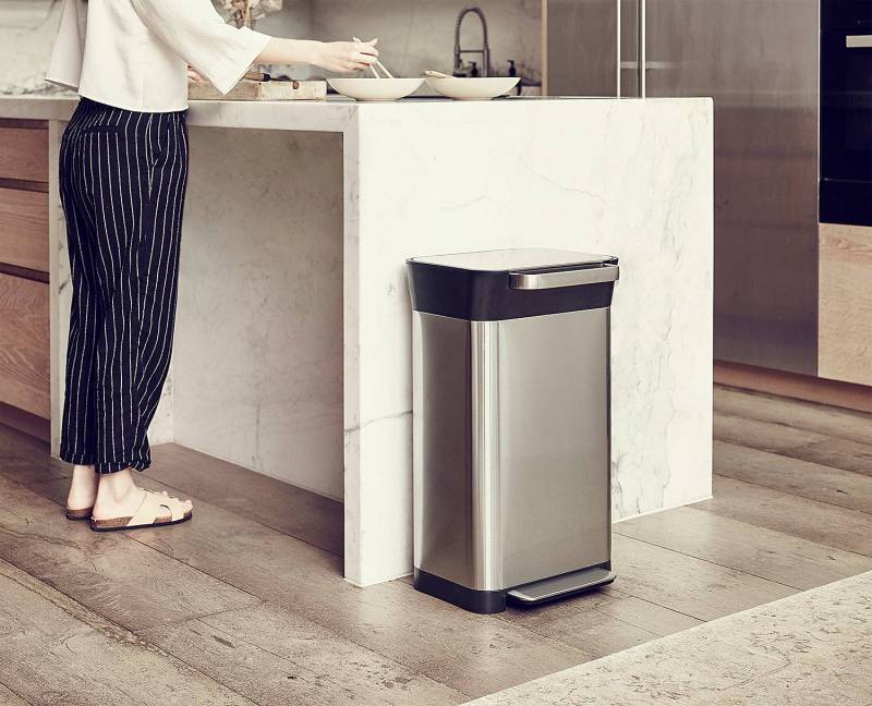 home24 Abfalleimer Titan 39cm Silber von home24