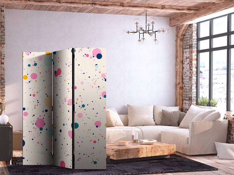home24 Akustik-Paravent Dots Andere Multicolor 135 x 172cm von home24