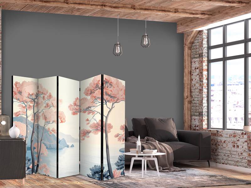 home24 Akustik-Paravent Landscape with Ocean Andere Beige 225 x 172cm von home24