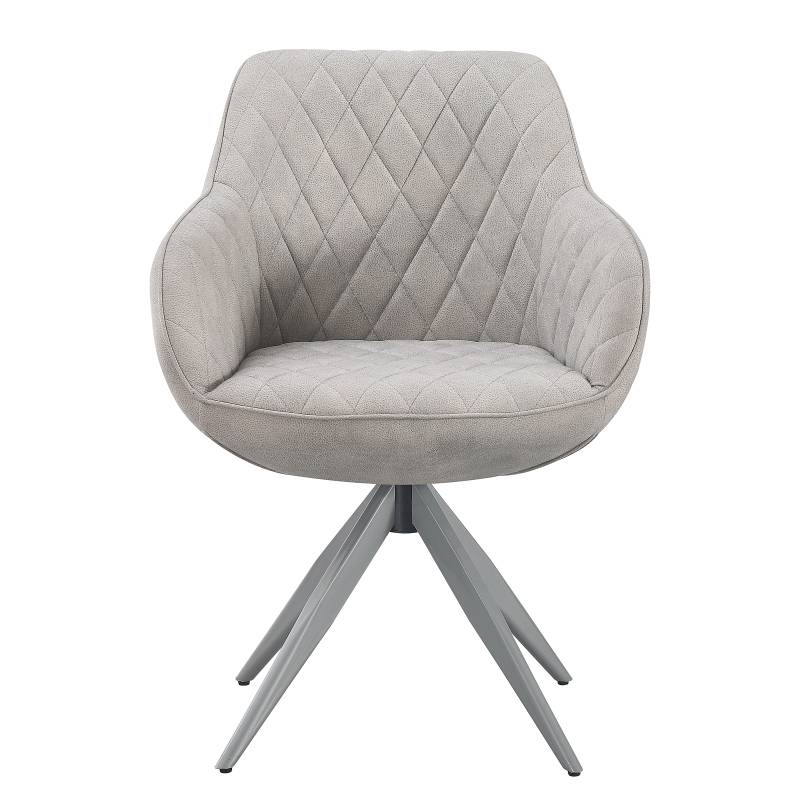 home24 Armlehnenstuhl Aiman 2er-Set 61 x 83 x 62cm Grau/Hellgrau von home24