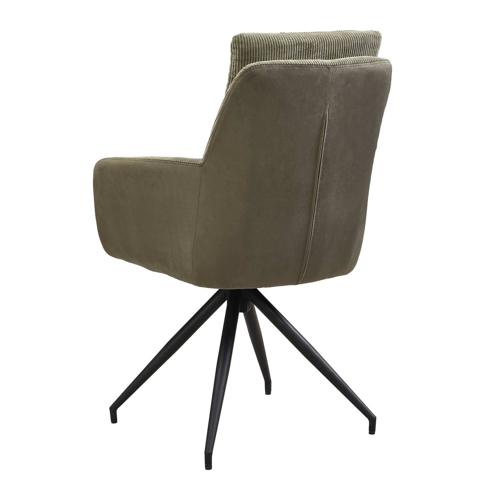 home24 Armlehnenstuhl Ayoola 2er-Set 60 x 94 x 64cm Grün/Grün von home24