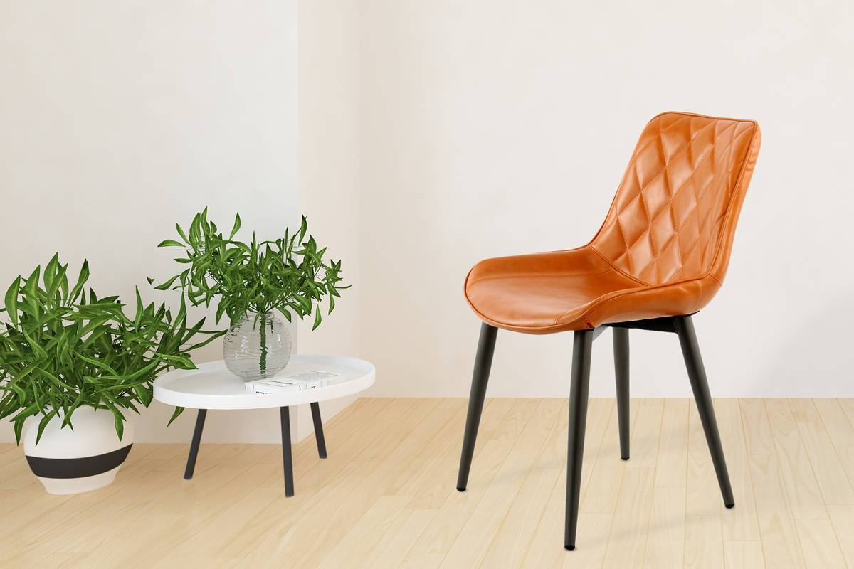 home24 Armlehnenstuhl Cecil 2er-Set 51 x 80 x 57cm Orange/Orange von home24