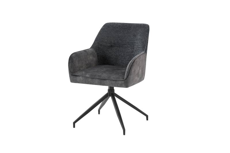 home24 Armlehnenstuhl Clyde 2er-Set 62 x 87 x 56cm Schwarz von home24