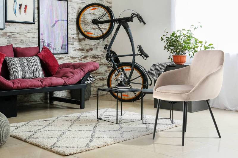 home24 Armlehnenstuhl Cobain 2er-Set 61 x 81 x 60cm Messing/Taupe von home24