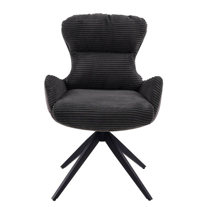 home24 Armlehnenstuhl Dilpur 2er-Set 58 x 88 x 68cm Schwarz/Schwarz von home24