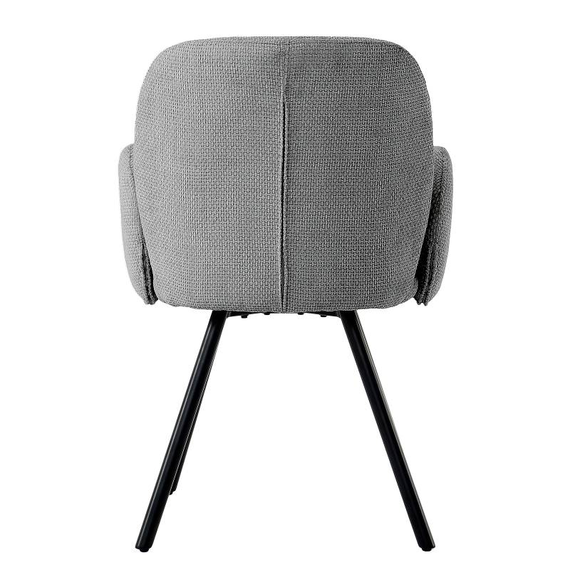 home24 Armlehnenstuhl Evac 2er-Set 60 x 87 x 65cm Grau/Grau von home24