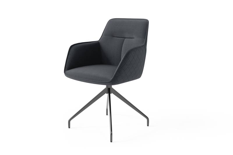 home24 Armlehnenstuhl Greensboro 2er-Set 62 x 96 x 60cm Schwarz/Anthrazit von home24