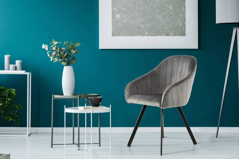 home24 Armlehnenstuhl Jodie 2er-Set 56 x 86 x 59cm Messing/Dunkelgrau von home24