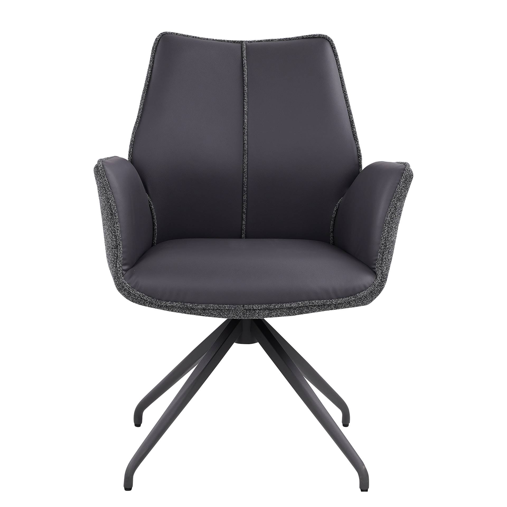 home24 Armlehnenstuhl Kitono 2er-Set 61 x 83 x 61cm Schwarz/Grau/Grau/Schwarz von home24