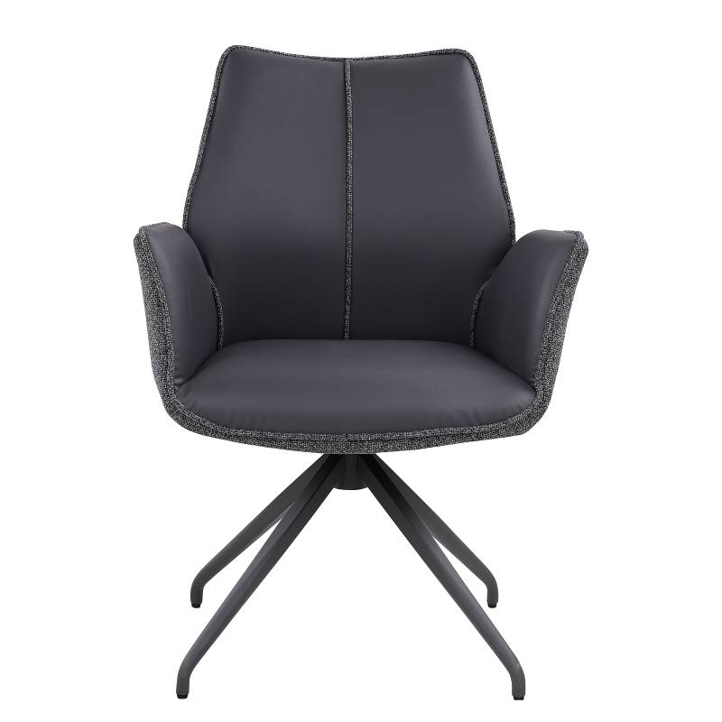 home24 Armlehnenstuhl Kitono 2er-Set 61 x 83 x 61cm Schwarz/Grau/Grau/Schwarz von home24