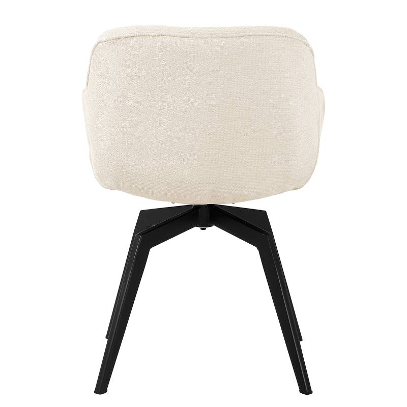 home24 Drehbarer Armlehnenstuhl MAAL 2er-Set 59 x 84 x 64cm Weiß/Beige/Creme von home24