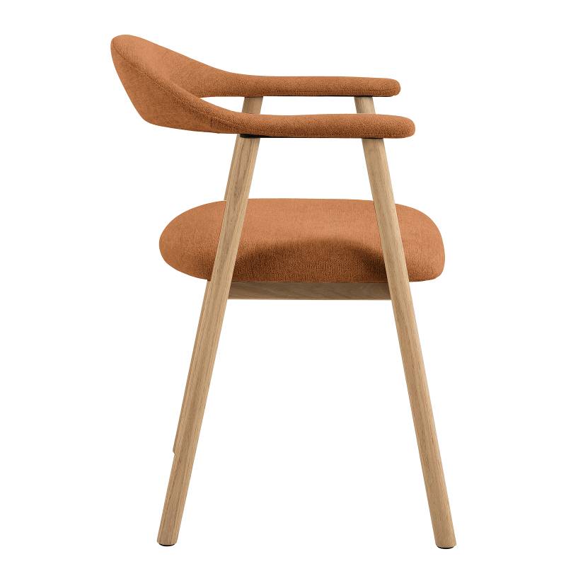 home24 Armlehnenstuhl Mesita 2er Set 56 x 76 x 54cm Orange/Orange/Beige von home24