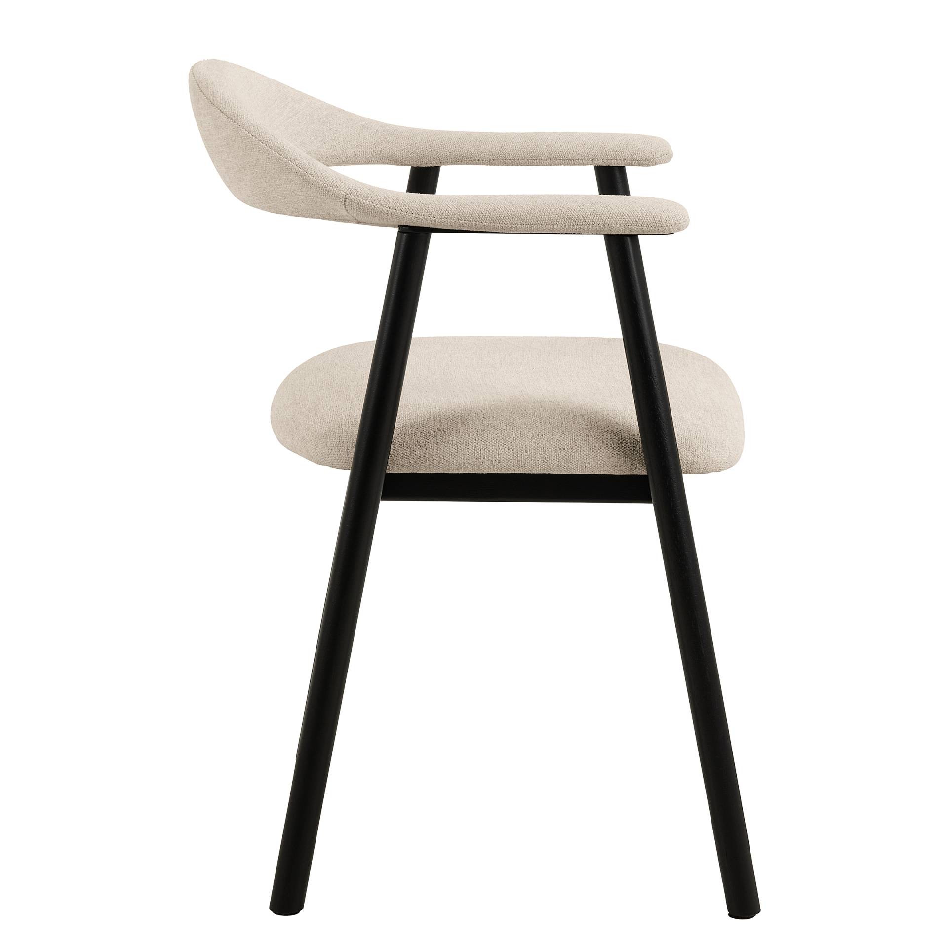 home24 Armlehnenstuhl MESITA 2er Set 56 x 76 x 54cm Webstoff Aphra: Beige Beige/Creme/Schwarz Schwarz home24 Armlehnenstuhl MESITA 2er Set 56 x 76 x 54cm Webstoff Aphra: Beige Beige/Creme/Schwarz Schwarz von home24