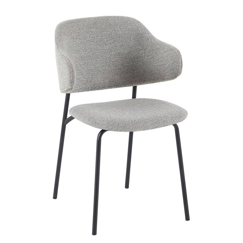 home24 Armlehnenstuhl Mirzali 2er-Set 54 x 83 x 59cm Grau/Hellgrau von home24