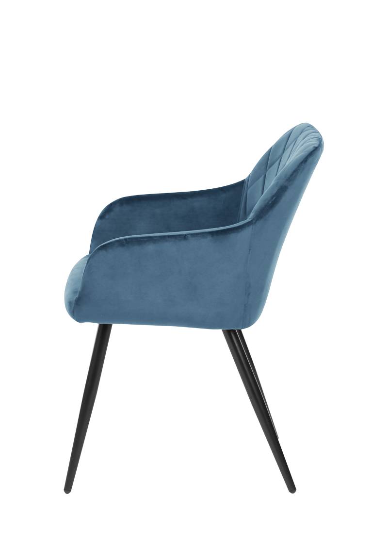 home24 Armlehnenstuhl Omure 2er-Set 54 x 83 x 60cm Blau/Blau von home24