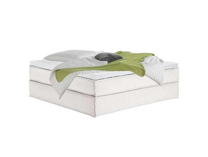 home24 BOXSPRINGBETT, Creme, H2 + H3, 7-Zonen, Höhe ca. 24 cm, 200x220 cm, Topper durchgehend, Partnermatratze mit durchgehendem Bezug, Schlafzimmer, von home24