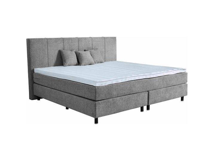 home24 BOXSPRINGBETT, Graubraun, H5, 5-Zonen, Höhe ca. 20 cm, 240x200 cm, Topper durchgehend, in verschiedenen Größen erhältlich, Partnermatratze mit von home24