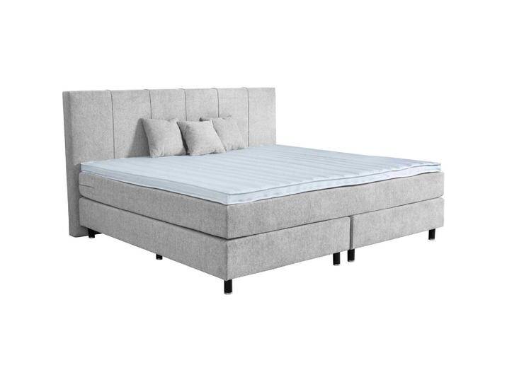 home24 BOXSPRINGBETT, Greige, H5, 5-Zonen, Höhe ca. 20 cm, 220x200 cm, Topper durchgehend, in verschiedenen Größen erhältlich, Partnermatratze mit von home24