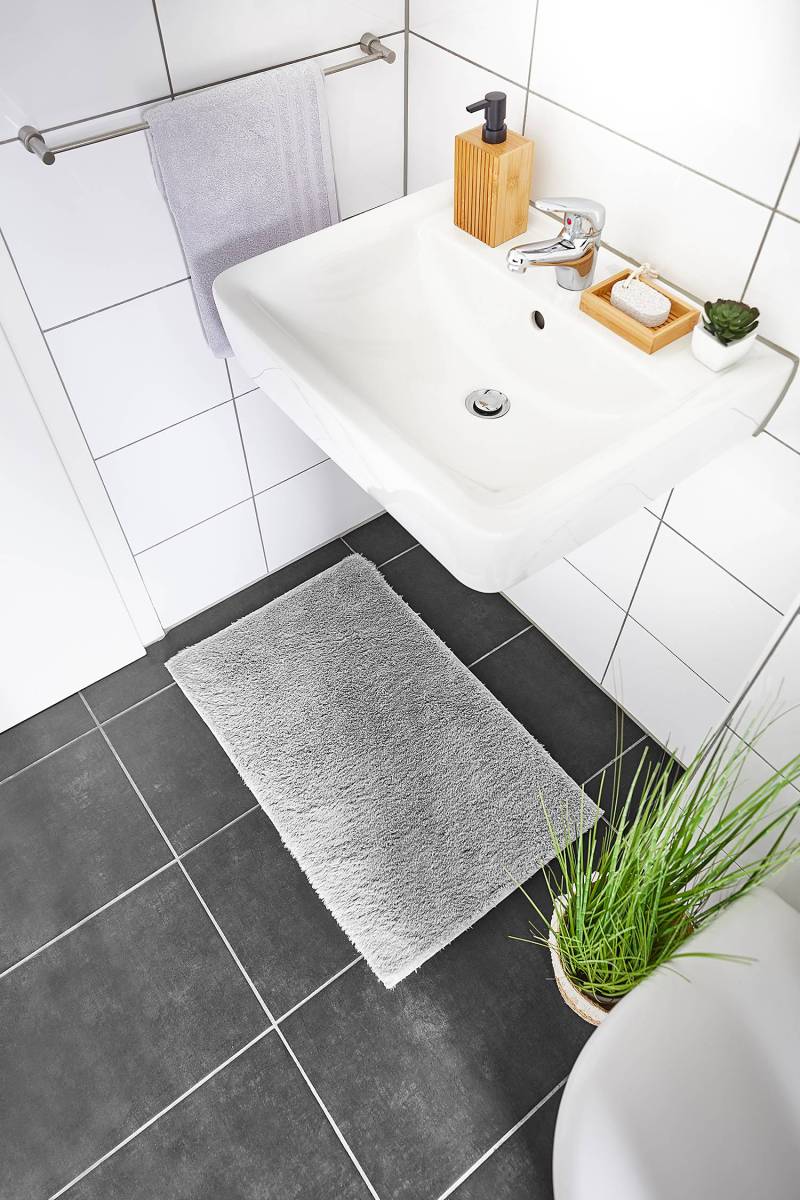 home24 Badematte Florida 2er-Set Kombination B 2cm Grau/Grau von home24