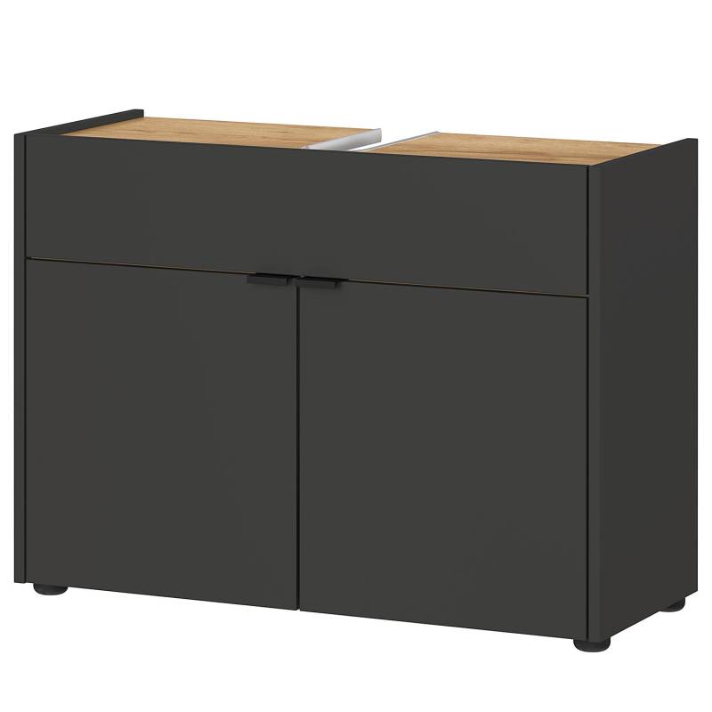 home24 Badezimmerset 2-teilig - Spiegel 80 x 200 x 34cm Grau/Graphit von home24