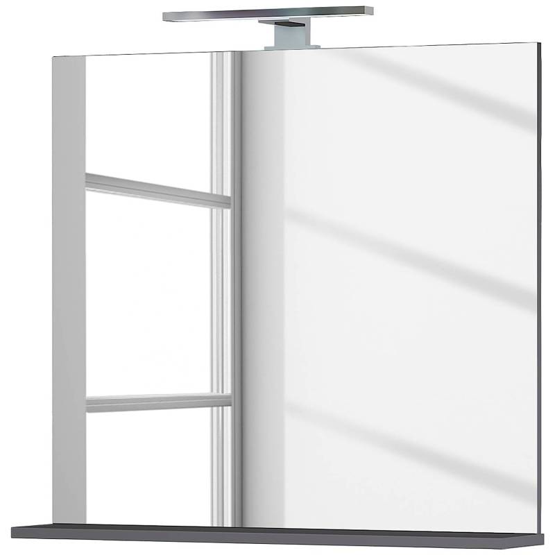 home24 Badezimmerset 4-teilig - Spiegel 200 x 200 x 34cm Grau/Graphit von home24