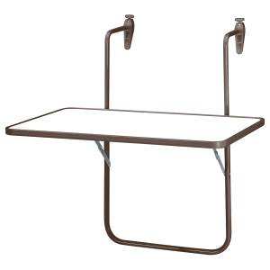 home24 Balkonhängetisch Hangro Tischplatte: Kunststoff Gestell: Stahl, pulverbeschichtet 60 x 5 x 40cm Braun/Weiß/Braun home24 Balkonhängetisch Hangro Tischplatte: Kunststoff Gestell: Stahl, pulverbeschichtet 60 x 5 x 40cm Braun/Weiß/Braun von home24