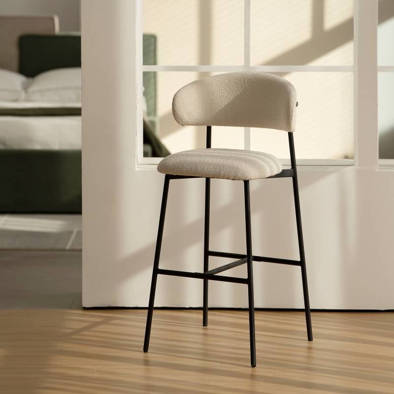 home24 Barstuhl Abetito 2er-Set 52 x 105 x 53cm Weiß von home24