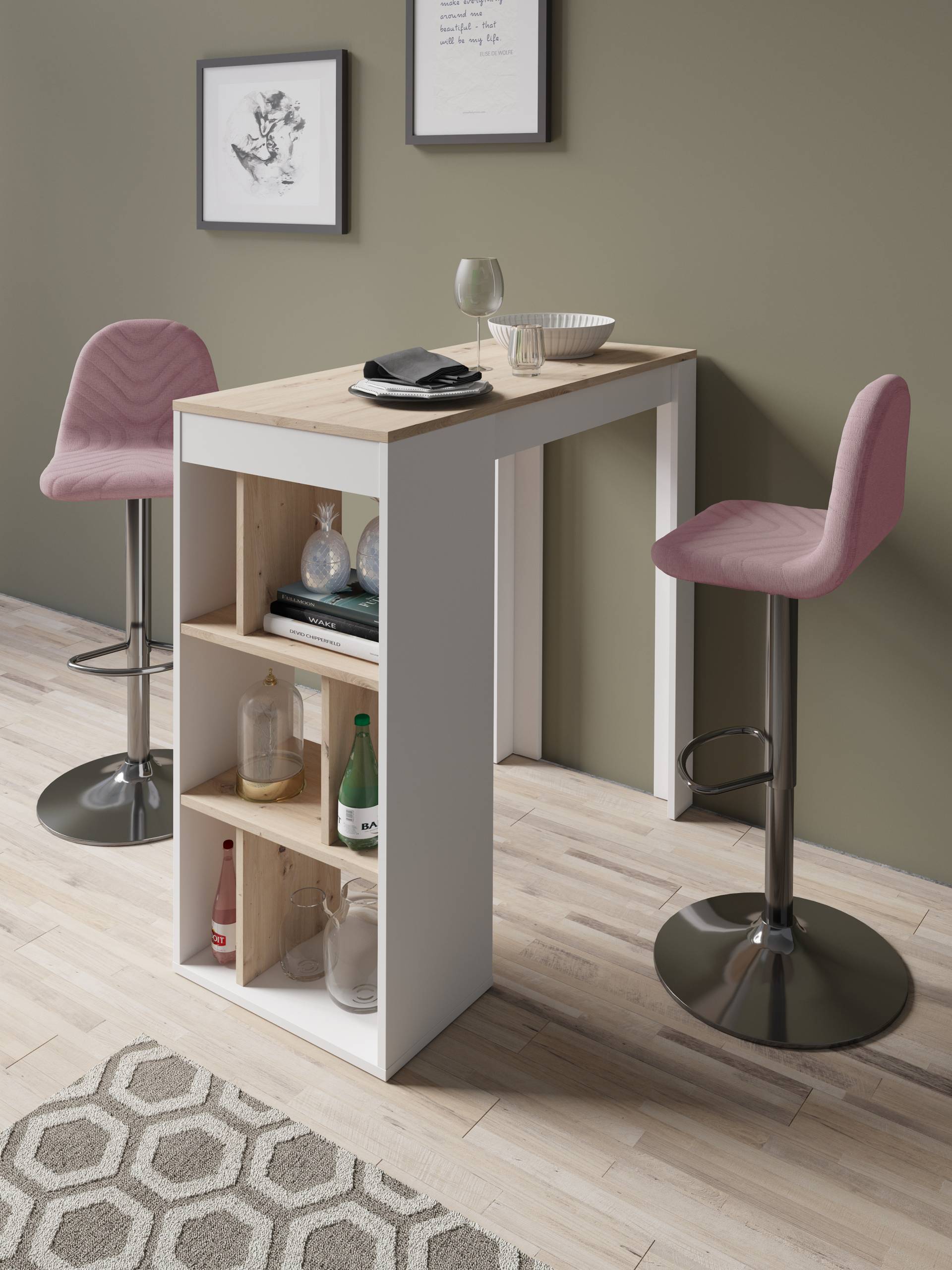 home24 Barstuhl Keene 2er-Set 41 x 102 x 53cm Altrosa Chrom glänzend home24 Barstuhl Keene 2er-Set 41 x 102 x 53cm Altrosa Chrom glänzend von home24